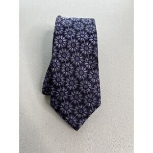 Joseph Abboud Purple Floral Pattern 100% Silk Slim Tie NWOT